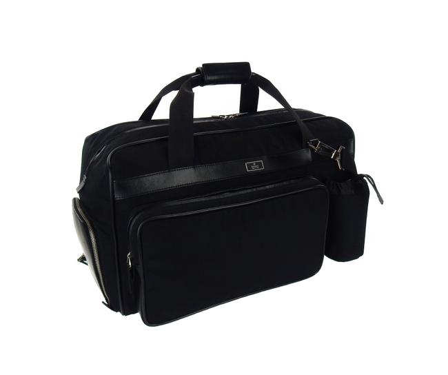 Gucci Crossbody Black Nylon Canvas Leather Weekend Travel Bag