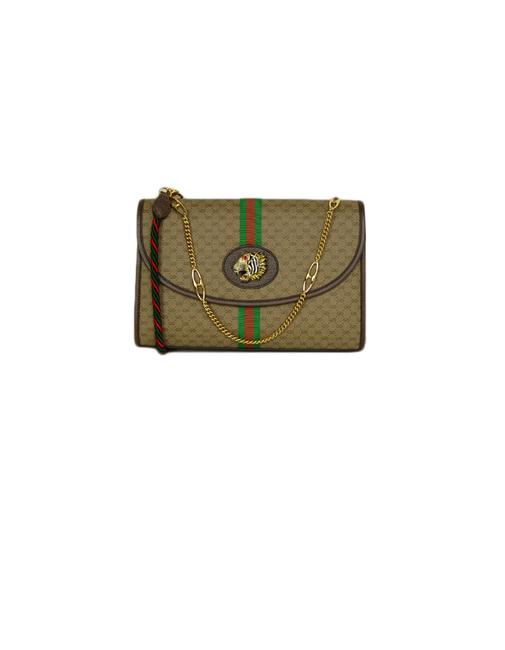 Gucci Crossbody New Monogram Web Medium Rajah Brown Canvas Shoulder Bag