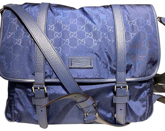 Gucci Crossbody Nylon Blue Messenger Bag