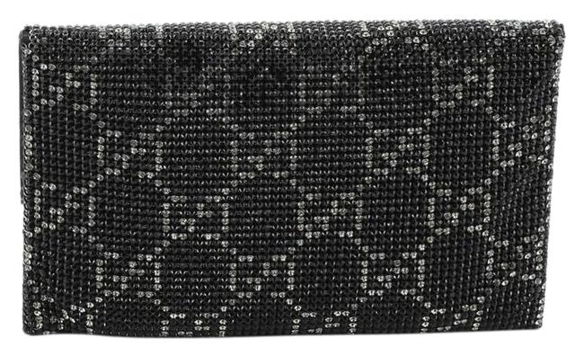 Gucci Crystal Embellished Black Rhinestone Satin Clutch