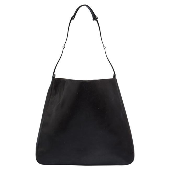 Gucci Dark Vintage Metal Handle Brown Leather Shoulder Bag