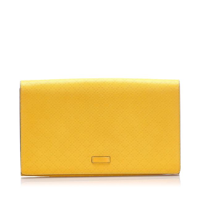 Gucci Diamante Yellow Leather Clutch