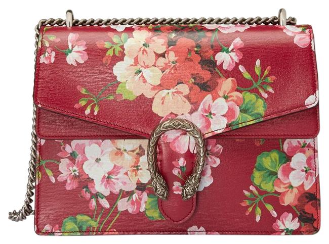 Gucci Dionysus Blooms Medium Red Leather Shoulder Bag