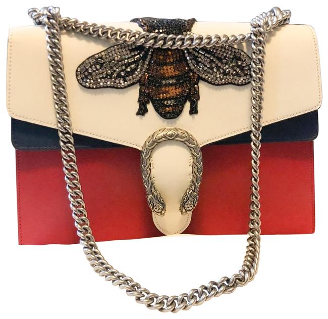 Gucci Dionysus Chain Crystal Bee Embellished Calfskin Leather Shoulder Bag