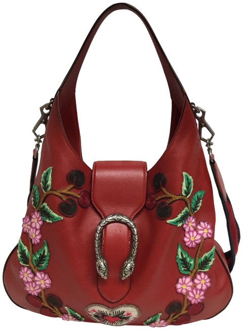 Gucci Dionysus Cherry Blossom Red Leather Hobo Bag