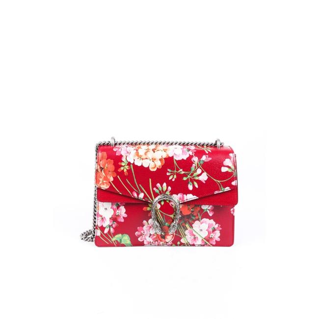 Gucci Dionysus Medium Blooms Leather Red Shoulder Bag