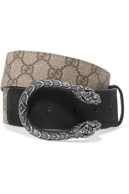 Gucci Dionys5 Printed Coated canvas and Suede Belt
