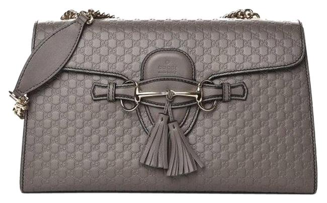 Gucci Emily Gg Guccissima Leather Grey Shoulder Bag