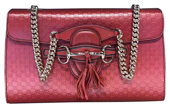 Gucci Emily Gg Leather Red Shoulder Bag