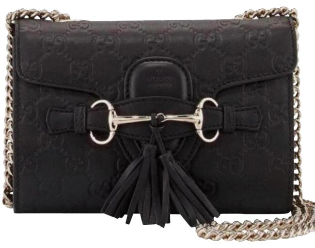 Gucci Emily Small Black Leather Cross Body Bag