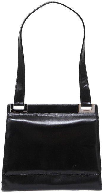 Gucci Flap Silver Hw Single Strap Vintage Black Leather Shoulder Bag