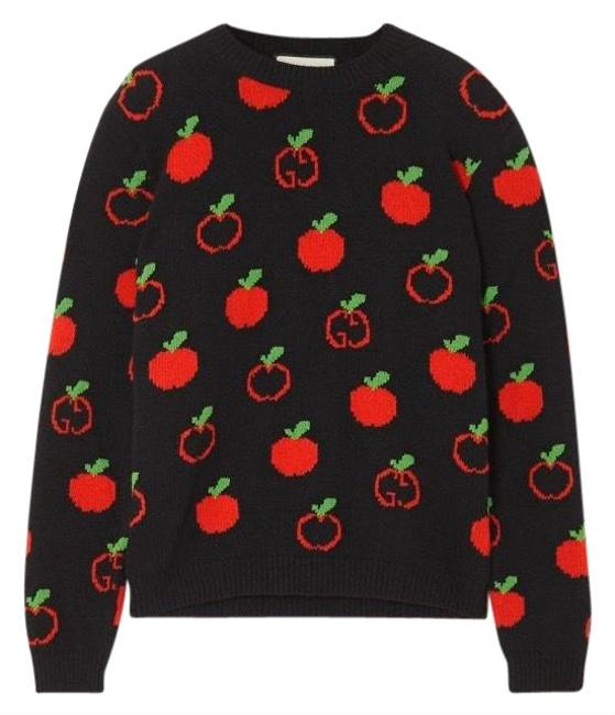 Gucci Gg Apple Logo Wool Jacquard Sweater