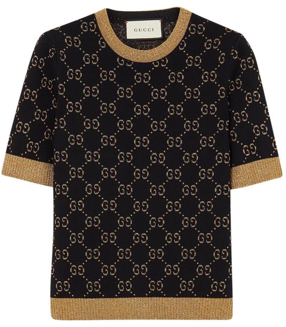 Gucci Gg Cotton Lame Large Dark Blue Sweater