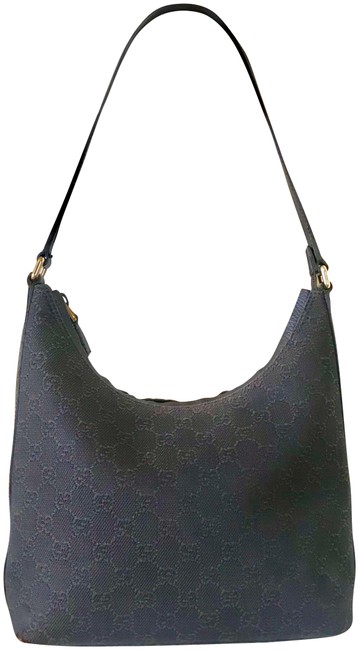 Gucci Denim Leather Dark Brown Hobo Bag