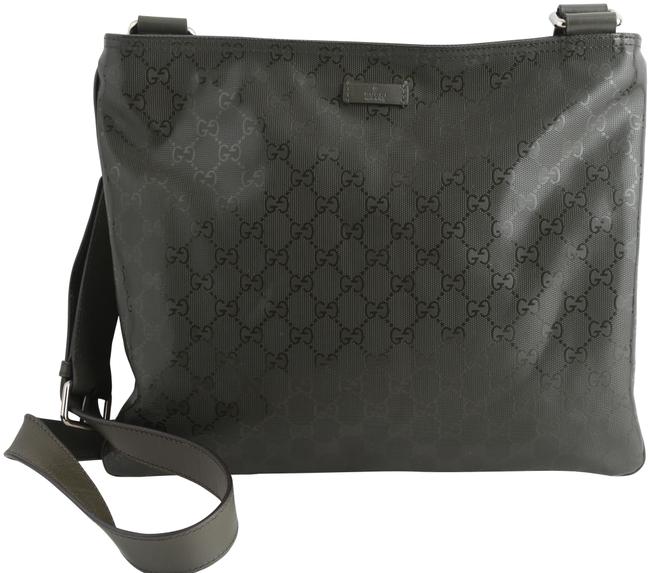 Gucci Gg Imprime Green Coated Canvas Messenger Bag
