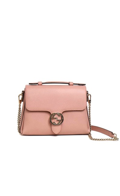 Gucci Gg Interlocking Dollar Top Handle Pink Leather Cross Body Bag