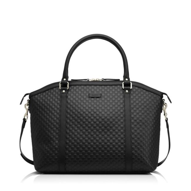 Gucci Gg Leather Black Satchel