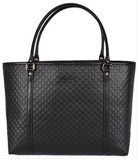 Gucci Gg Leather Black Tote