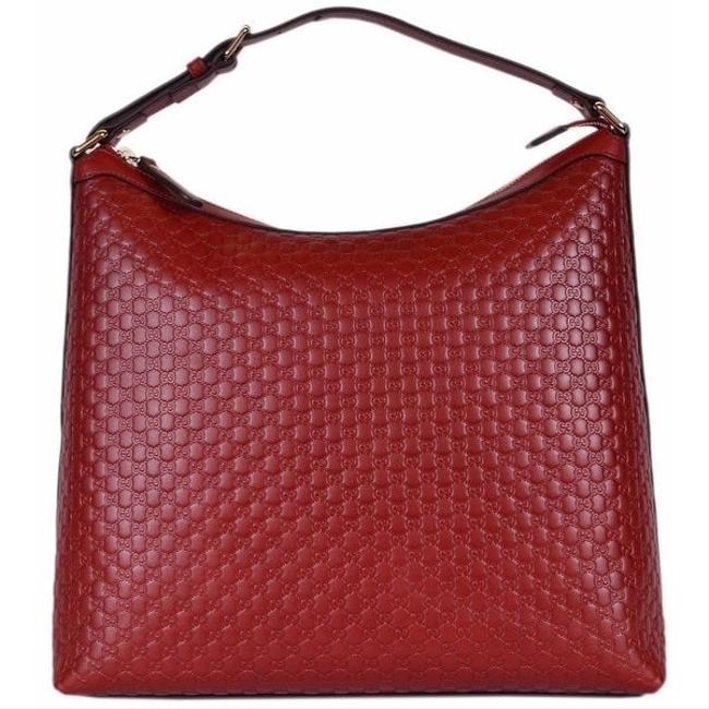 Gucci Gg Leather Red Hobo Bag