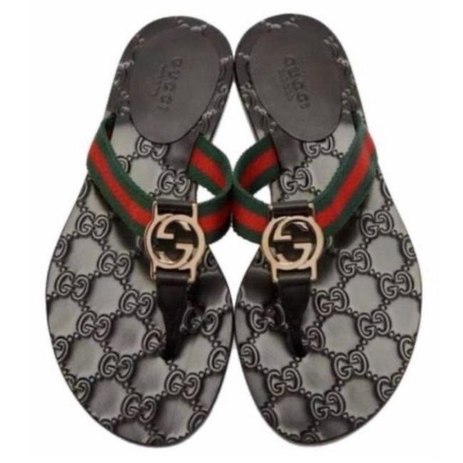 Gucci Gg Logo Web Stripe Sandals EU 34 US 4