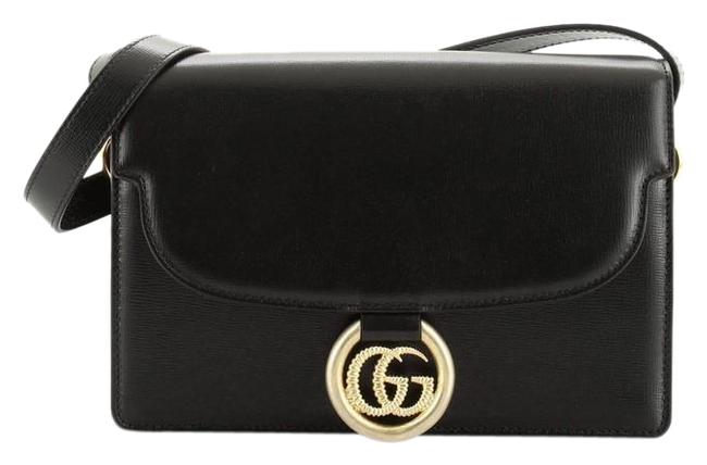 Gucci Gg Ring Small Black Leather Shoulder Bag