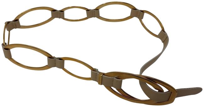 Gucci Gold Metal and Leather Belt