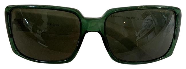 Gucci Green Frames White Arms Sunglasses