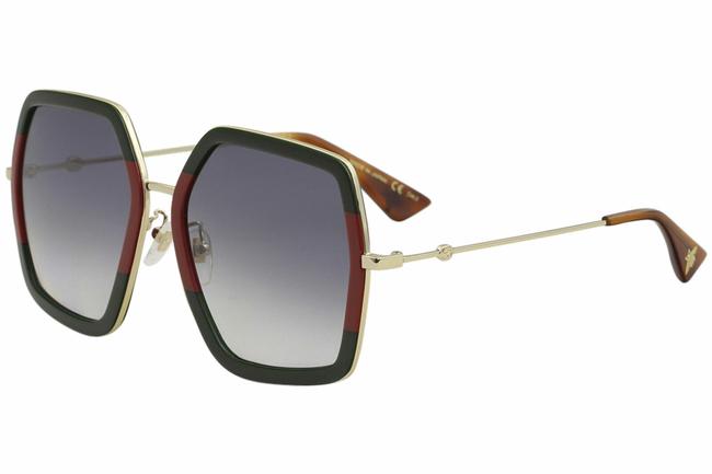 Gucci Green Gold Red Womens Gg0106s 007 Green Gold Red Sunglasses
