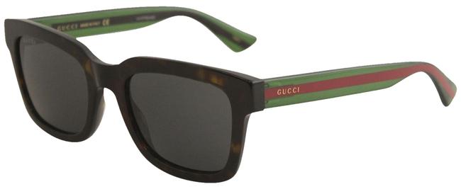 Gucci Havana Green Red Gg0001s Gg 0001 S 003 Havana Green Red Square Sunglasses