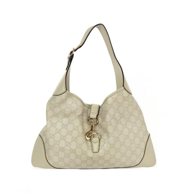 Gucci Hobo Jackie Ivory White Guccissima Leather Shoulder Bag
