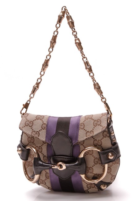 Gucci Horsebit Mini Signature Beige Gg Canvas Clutch