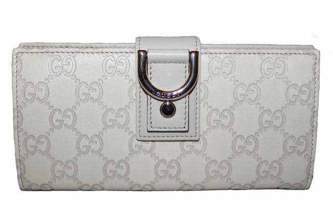Gucci Ivory Long Guccissima Leather D ring Wallet