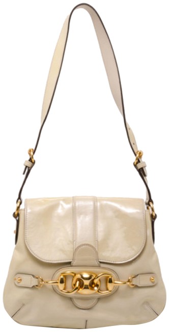 Gucci Ivory Wave Small White Patent Shoulder Bag
