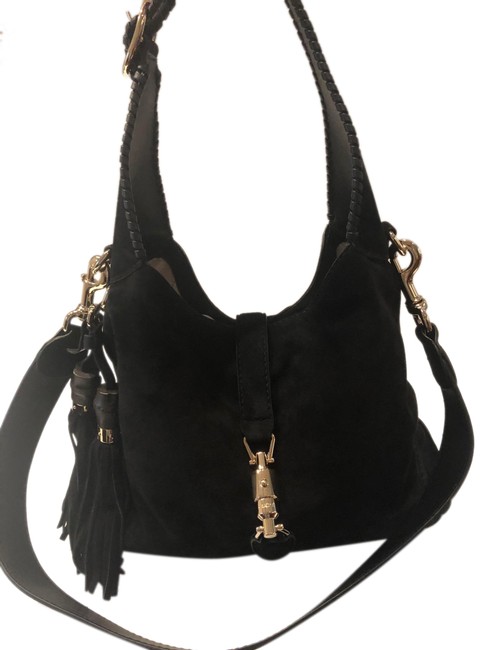 Gucci Jackie New Black Suede Hobo Bag