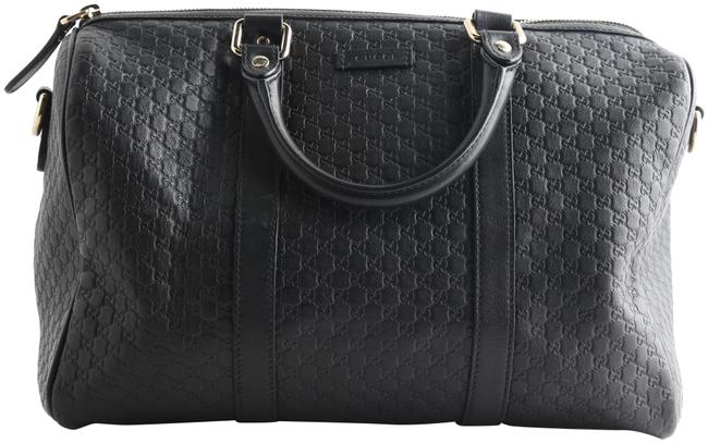 Gucci Joy Boston Guccissima Black Signature Leather Shoulder Bag