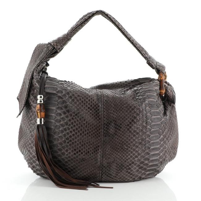 Gucci Jungle Medium Gray Python Hobo Bag