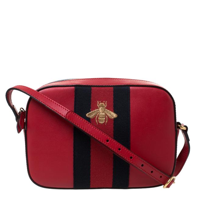 Gucci Lady Web Crossbody Webby Red Leather Shoulder Bag