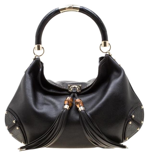 Gucci Large Babouska Black Leather Hobo Bag
