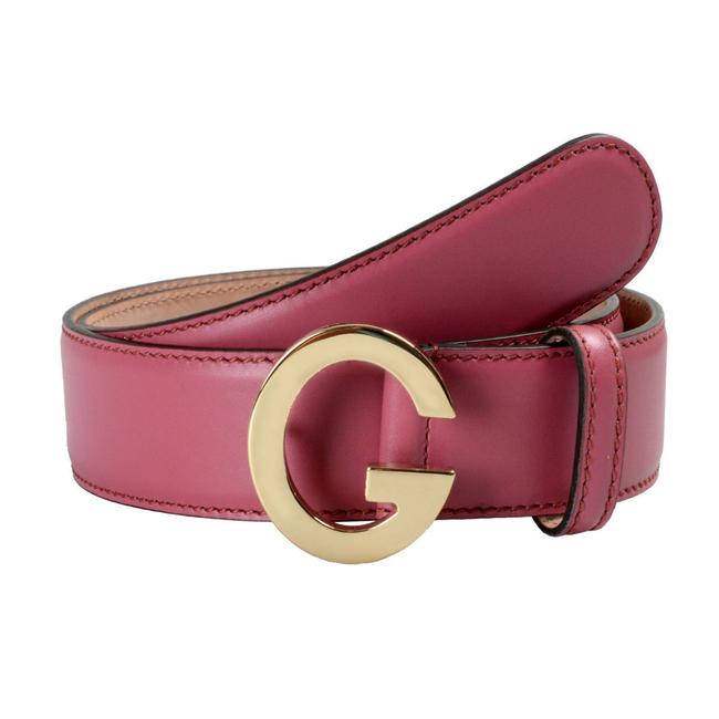 Gucci Light Purplish Pink Unisex Buckle Decorated Leather Belt