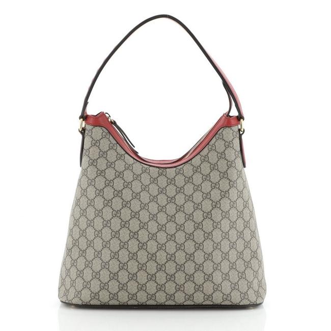 Gucci Linea Hobo A Gg Coated Neutral Canvas Shoulder Bag