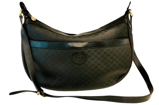 Gucci Logo Black Gg Supreme Canvas Shoulder Bag