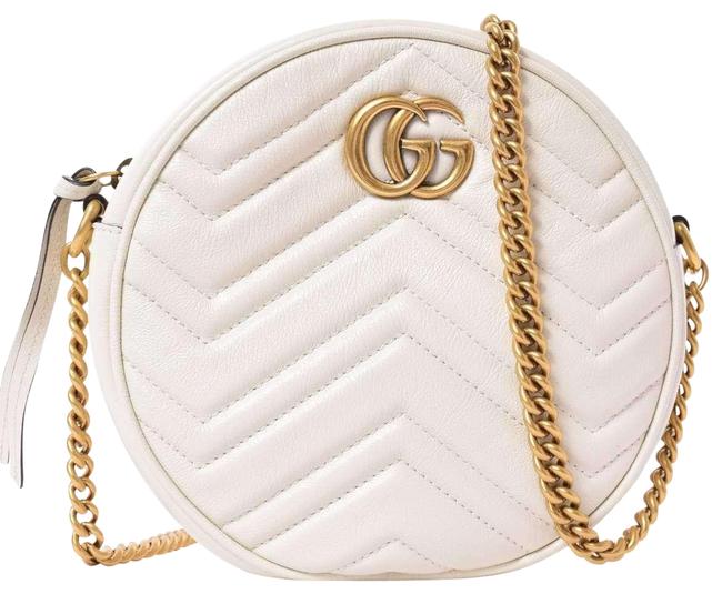 Gucci Marmont Gg Chain Leather White Shoulder Bag