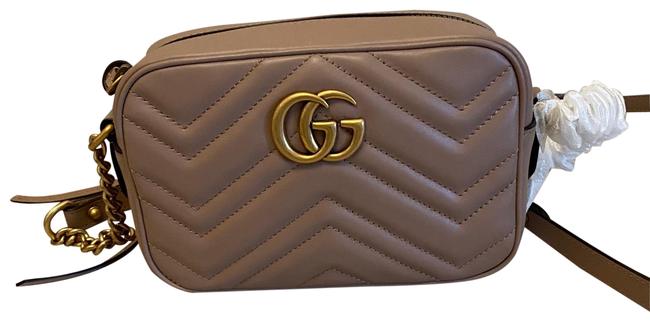 Gucci Marmont Camera Mini Dusty Pink Leather Cross Body Bag