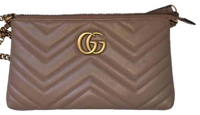 Gucci Marmont Chain Mini Nude Leather Cross Body Bag