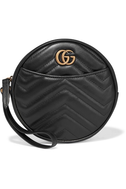 Gucci Marmont Circle Black Leather Clutch