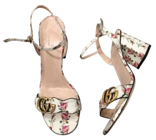 Gucci Marmont Floral Leather Sandals 