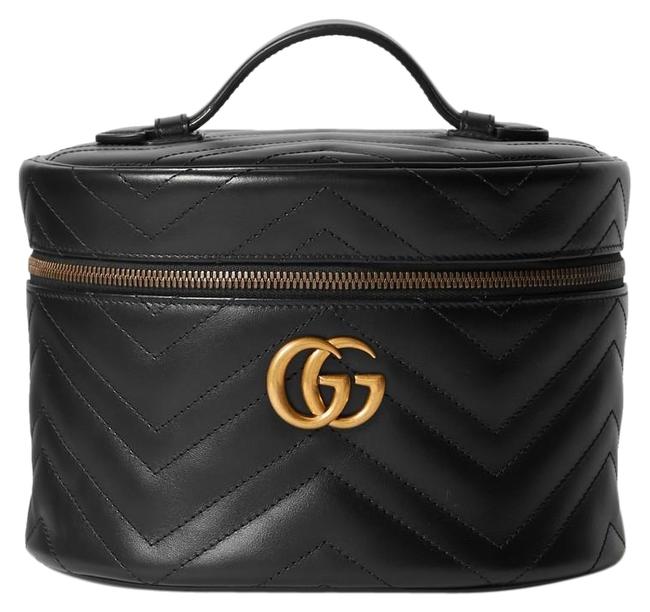 Gucci Marmont Gg Quilted Leather Case Cosmetic Bag