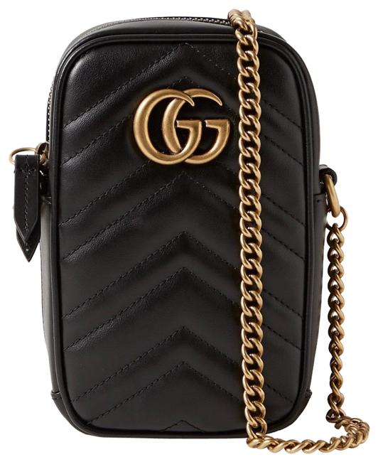 Gucci Marmont Gg Quilted Leather Cross Body Bag