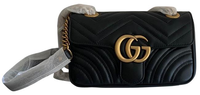 Gucci Marmont Matelasse Mini Black Leather Cross Body Bag