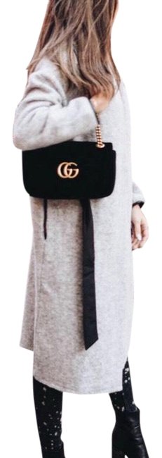 Gucci Marmont Small Black Velvet Shoulder Bag